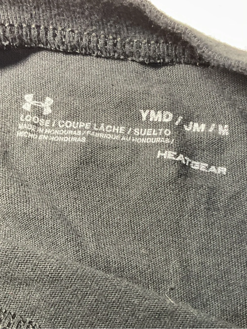 Under Armour Boys Black Tee with Blue Logo size M